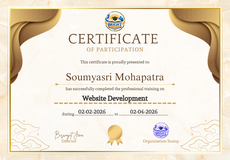 Bright Career Academy Certificate